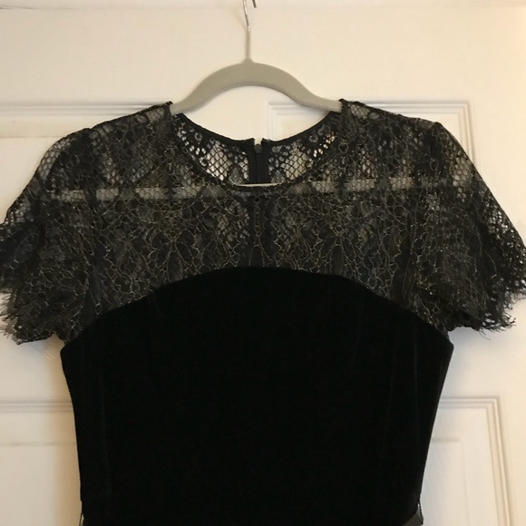 Beautiful Black Velvet Fit and Flare Dress - Picture 5 of 6